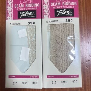 Vintage Talon Lace Seam Binding - Bone